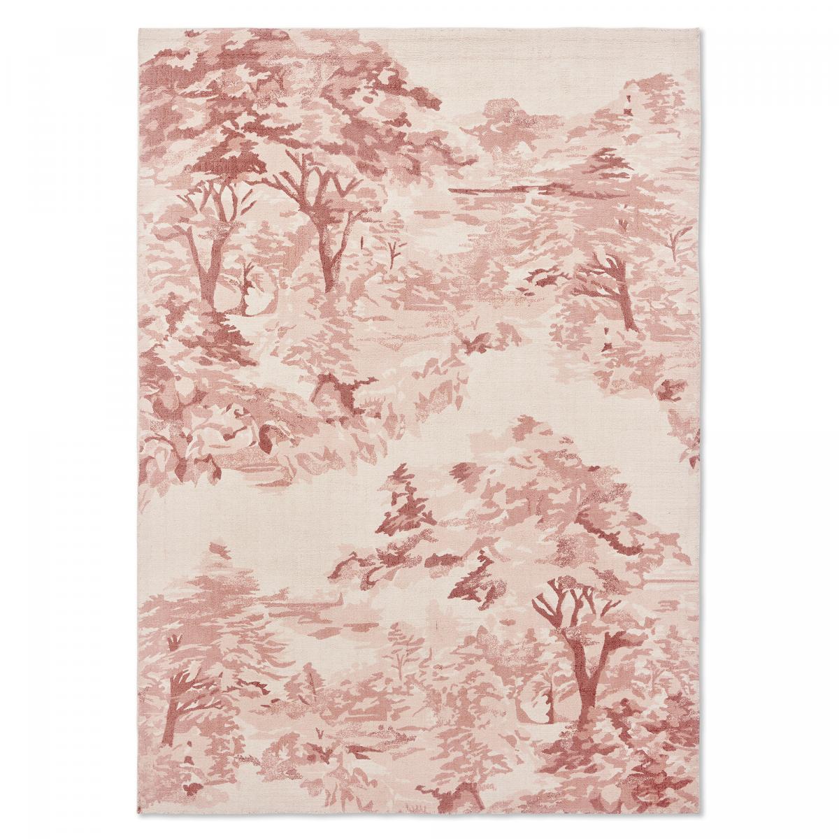Tapis salon et chambre fait à la main en coton motif floral LANDSCAPE