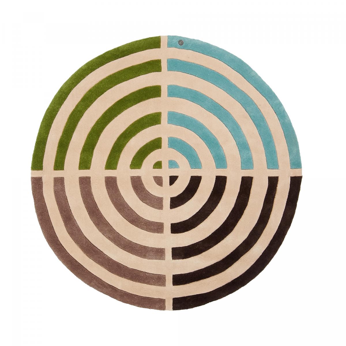Tapis rond fait main en laine motif géométrique LIFOU