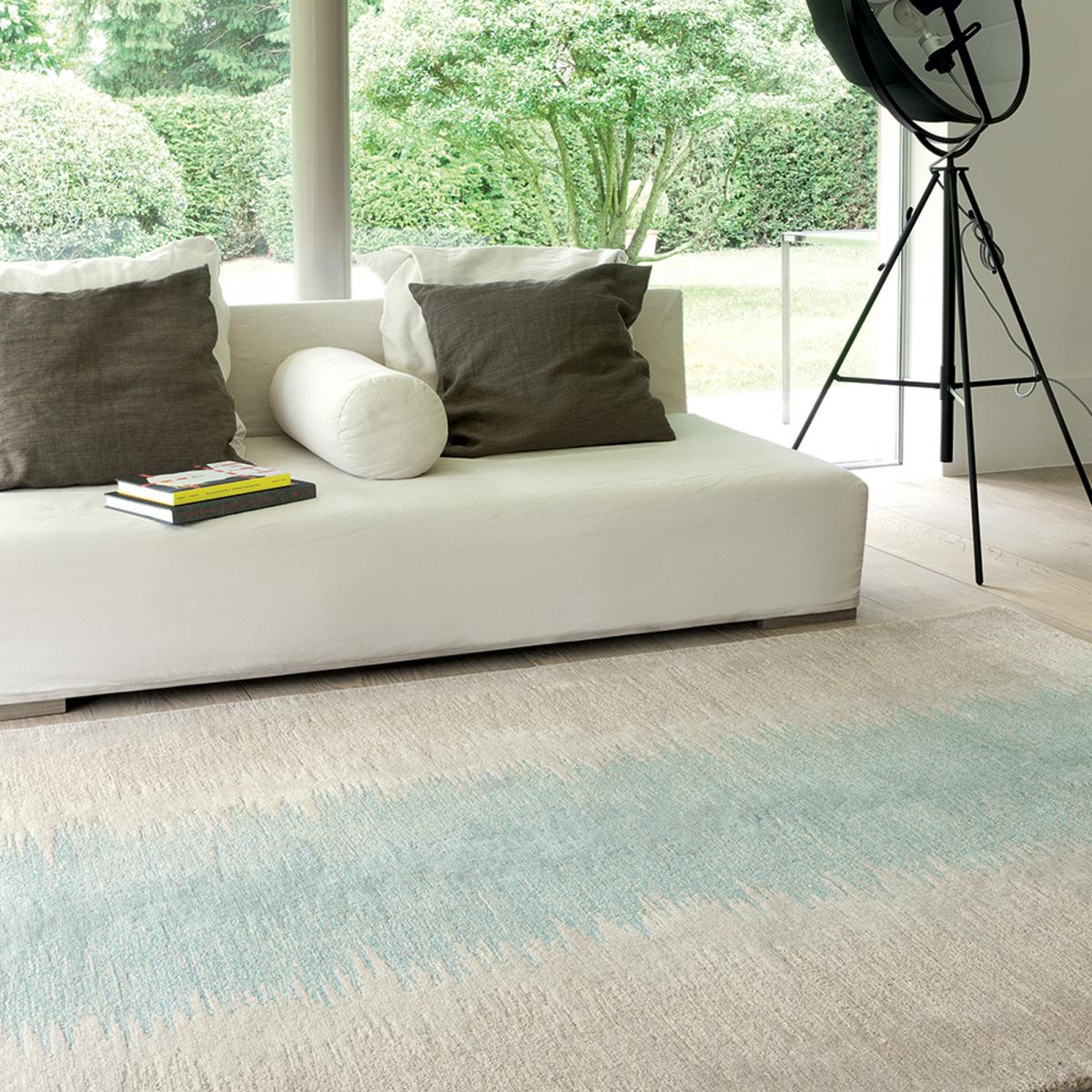 Tapis salon et chambre fait main en laine motif géométrique REFLECT 3 — vue 3