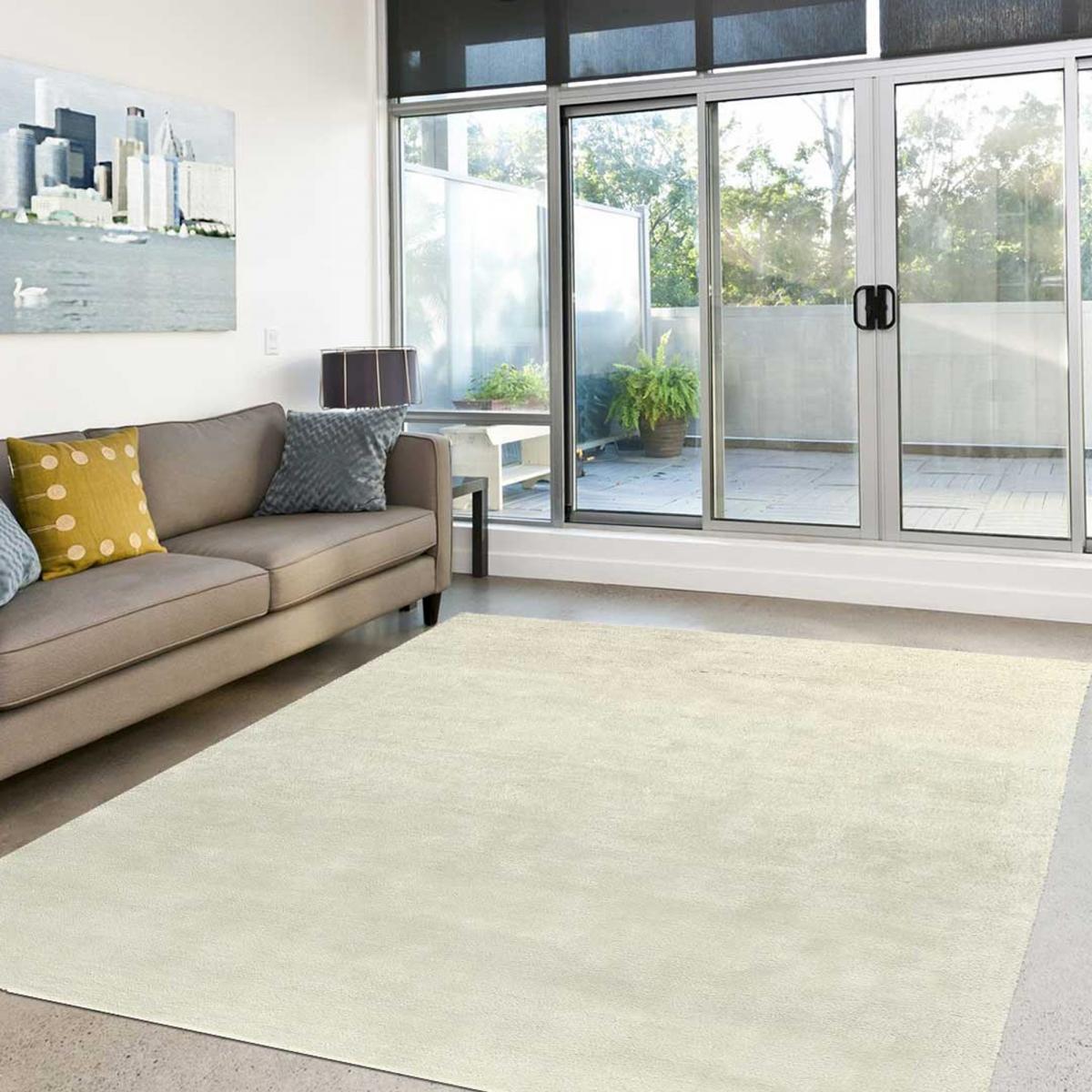 Tapis salon et chambre fait main en viscose motif uni REFLECT 4 — vue 3