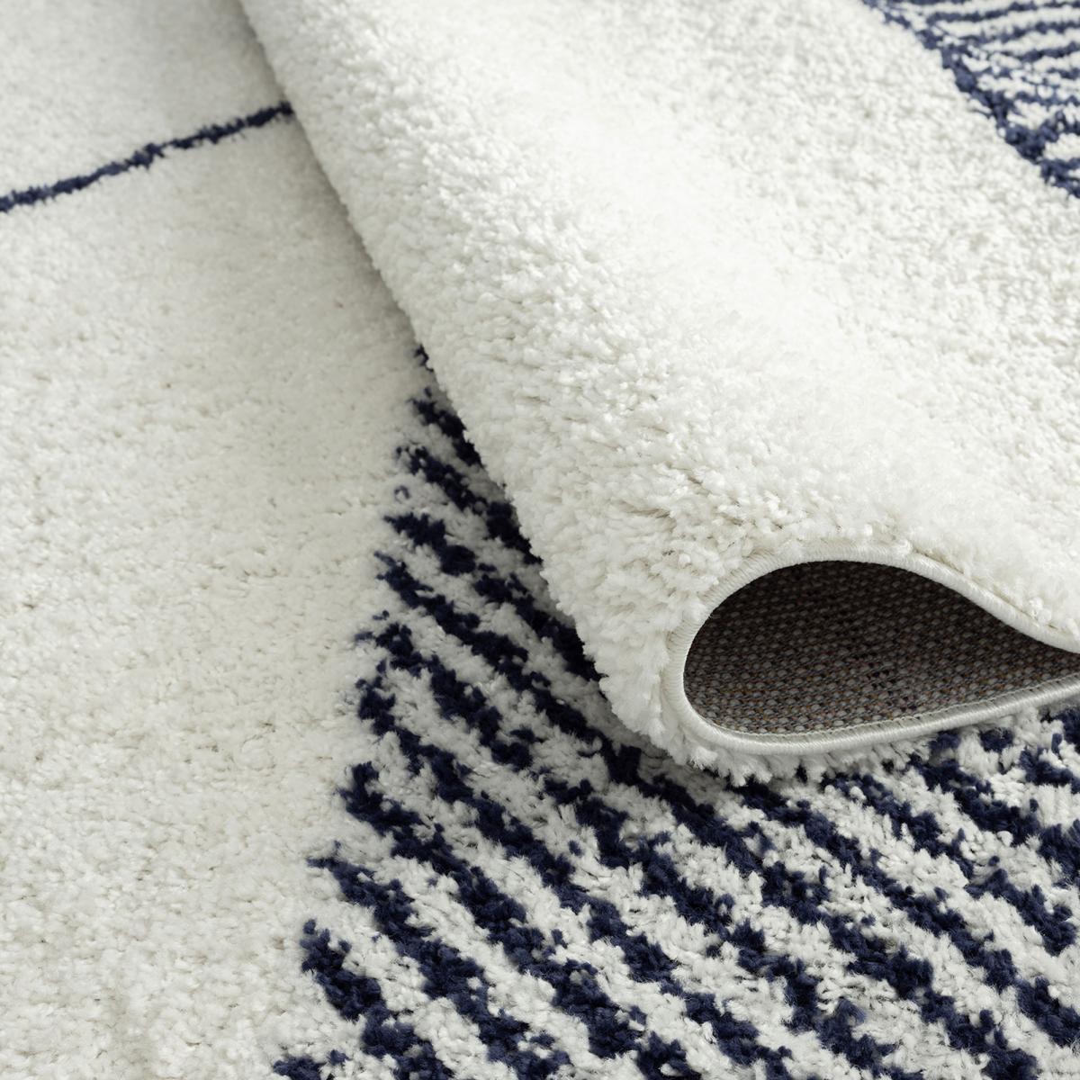 Tapis longs poils shaggy tissé motif géométrique LIKAHO — vue 5