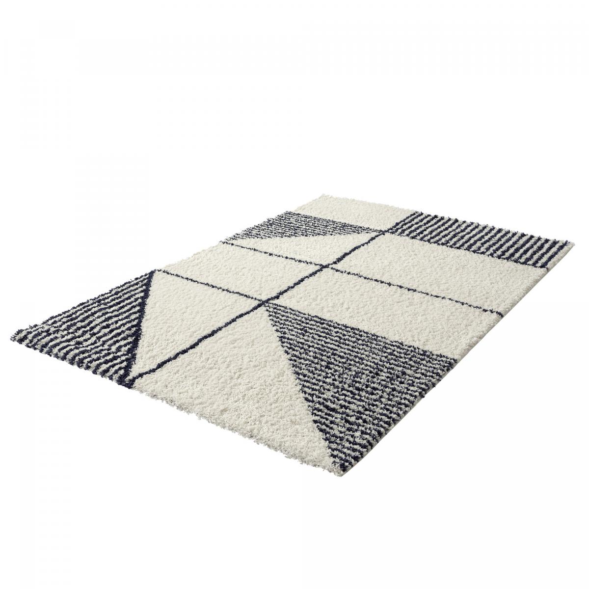 Tapis longs poils shaggy tissé motif géométrique LIKAHO — vue 4