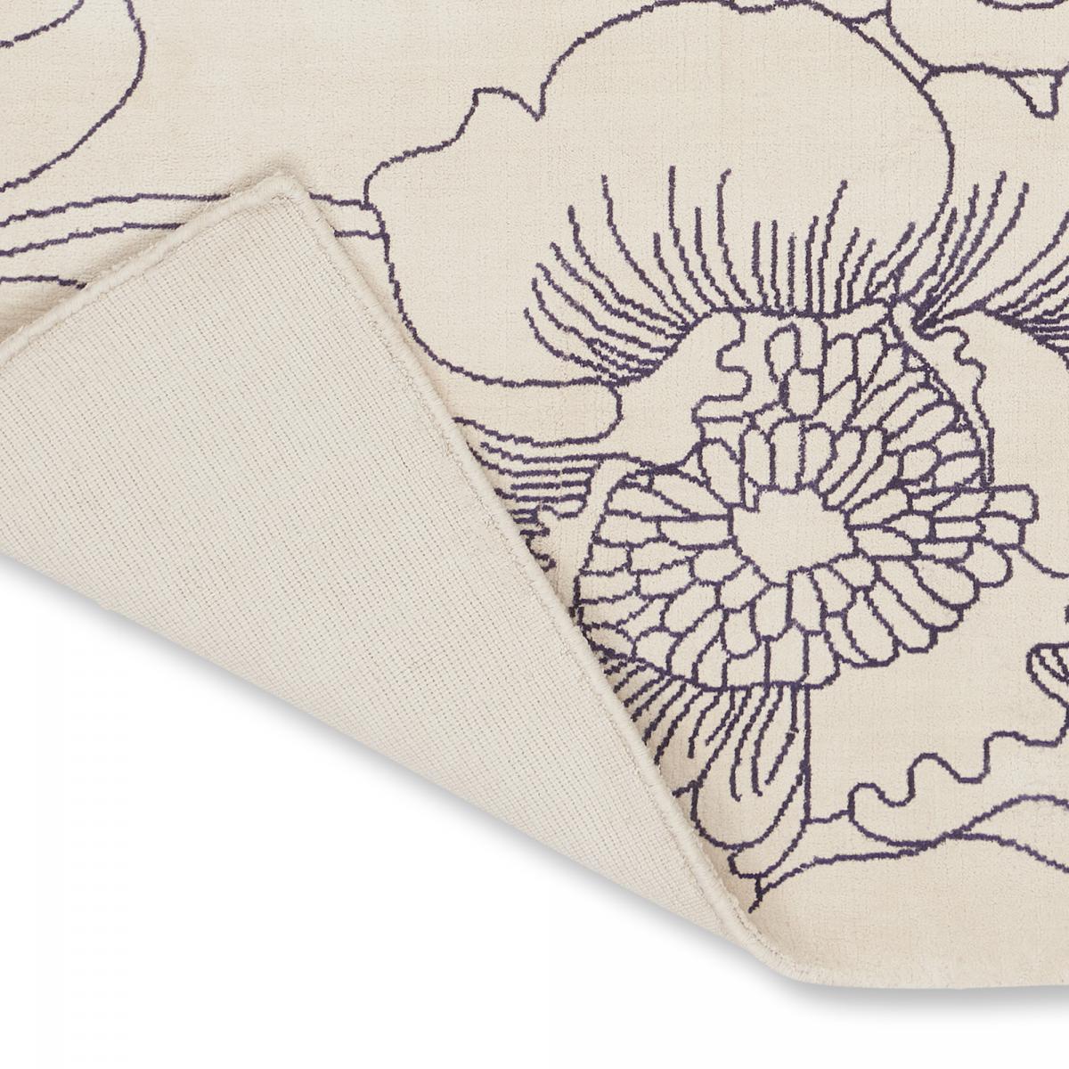 Tapis salon et chambre fait à la main en coton motif floral LINEAR — vue 4