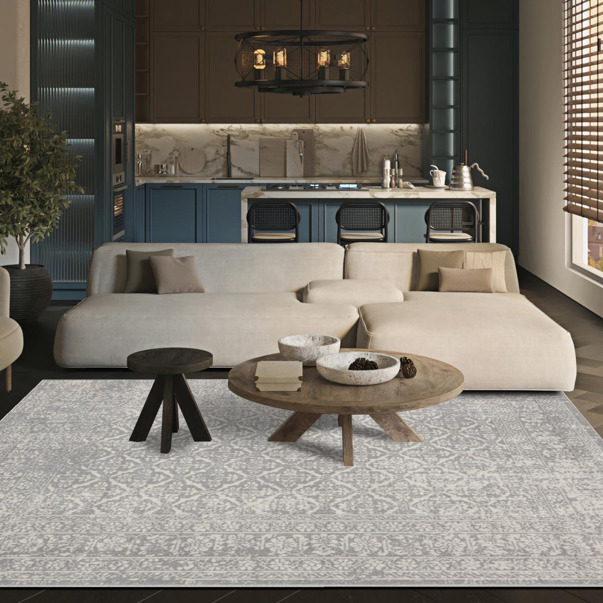 Tapis salon et chambre tissé motif ethnique LUMIN 4 — vue 6