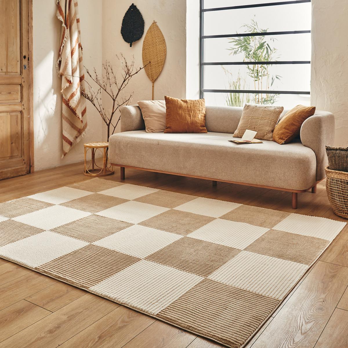 Tapis pour une chambre ou une entrée tissé motif géométrique LUNKIN 5 — vue 3