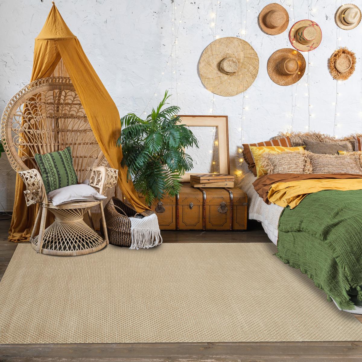 Tapis pour une chambre ou une entrée tissé motif faux uni LUNKIN 6 — vue 6