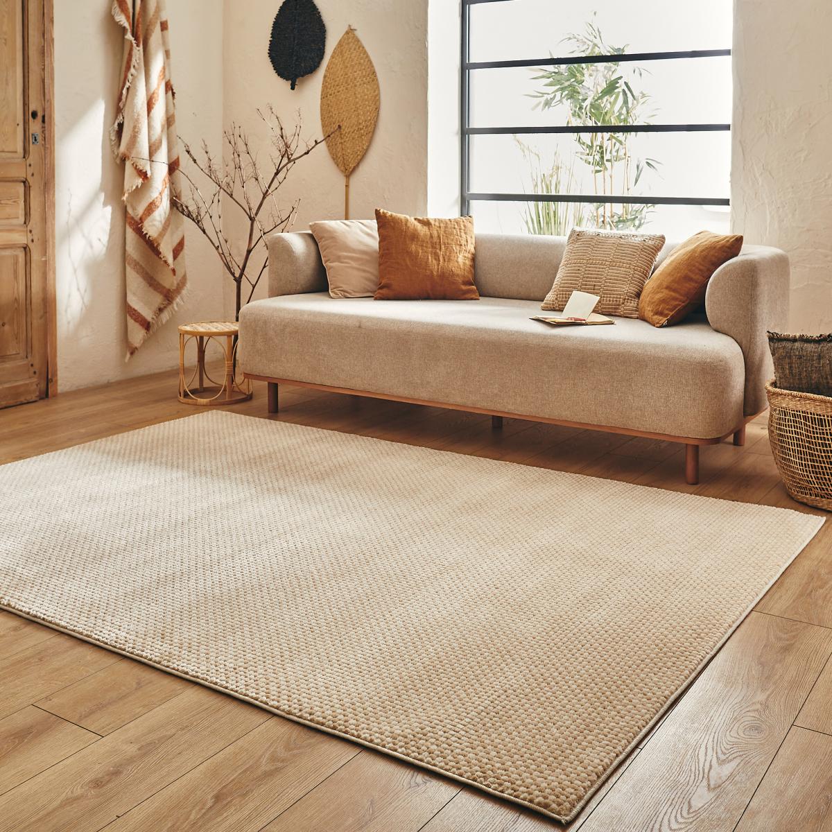 Tapis pour une chambre ou une entrée tissé motif faux uni LUNKIN 6 — vue 3