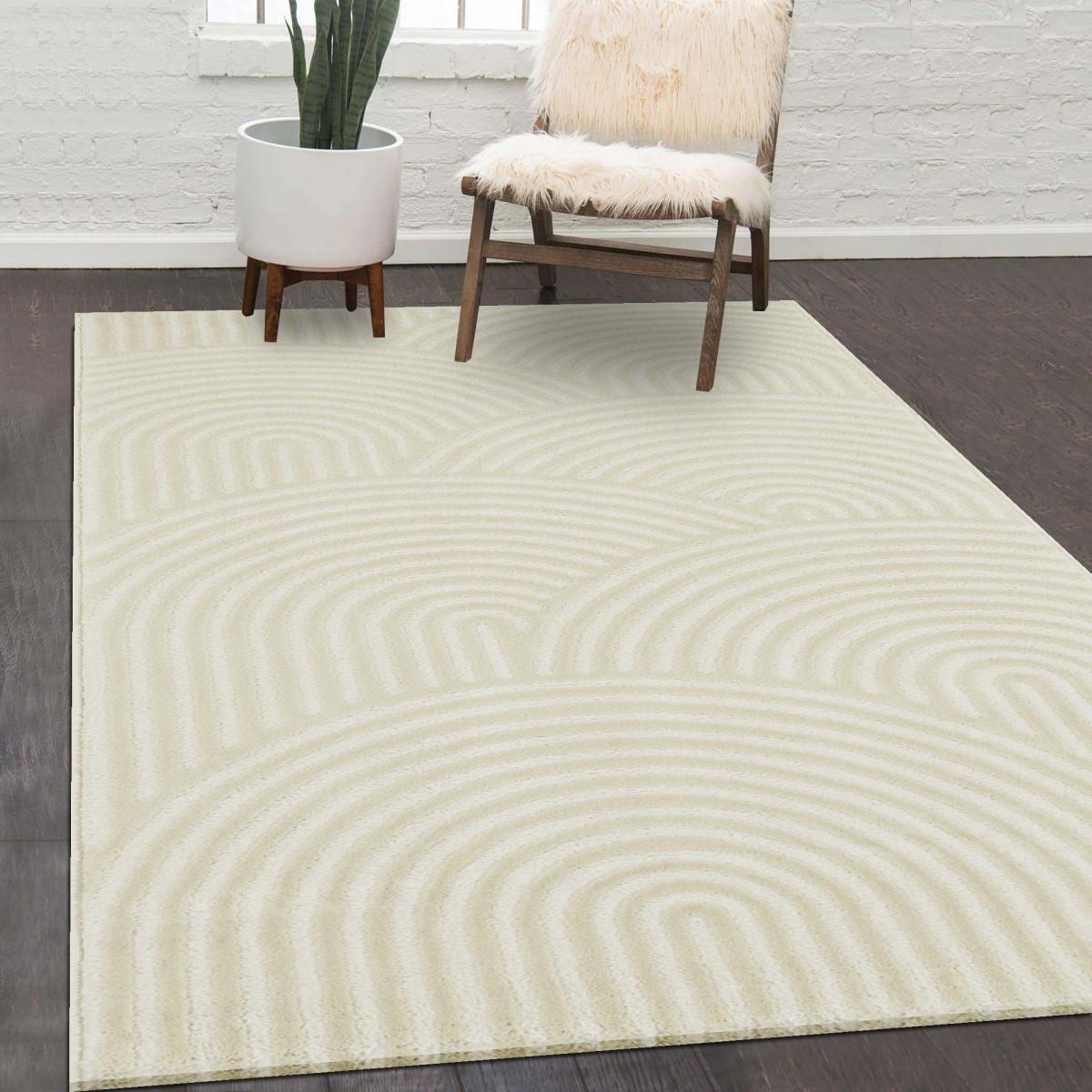 Tapis salon et chambre tissé motif géométrique LUNKIN — vue 3