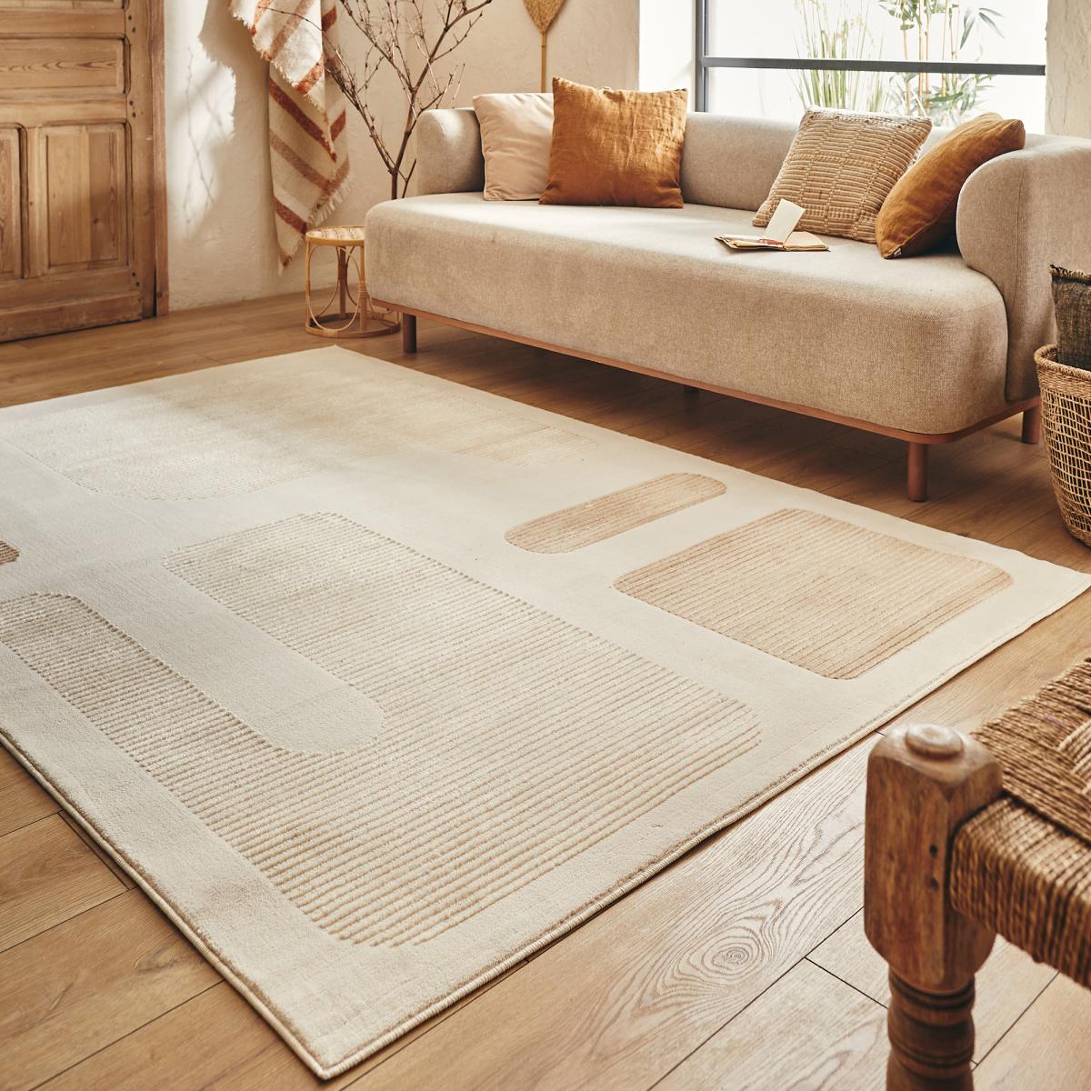 Tapis salon et chambre tissé motif géométrique LUNKIN 4 — vue 3