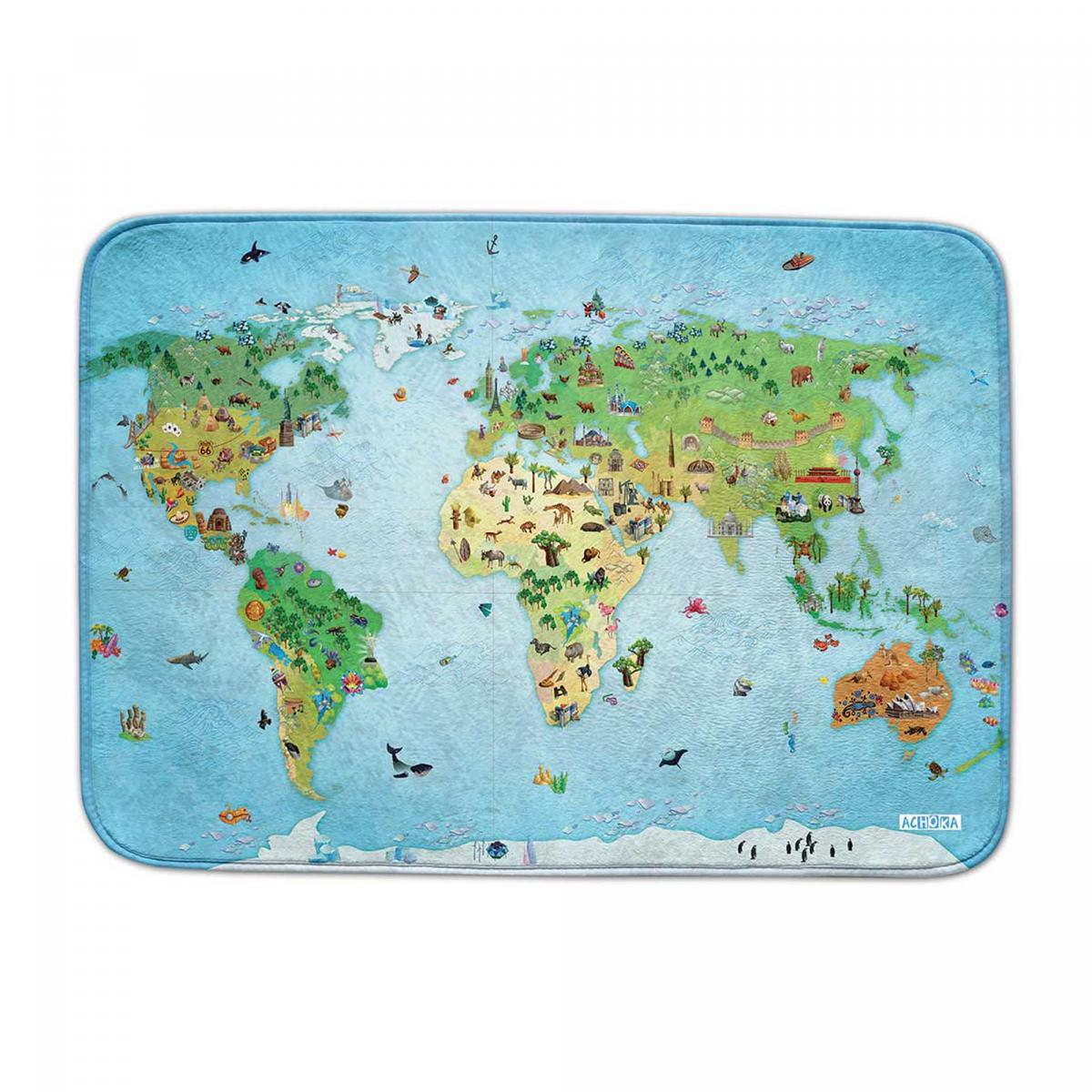 Tapis enfant tissé DOUX MAPPEMONDE
