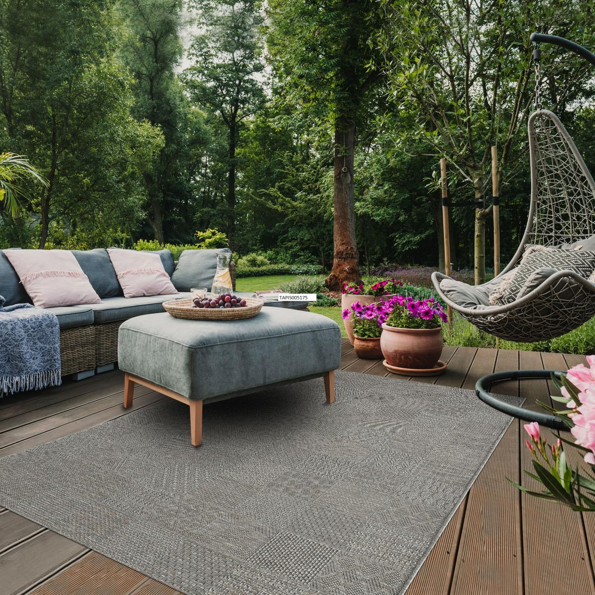 Tapis extérieur tissé kilim rectangle MEXICO EX — vue 3