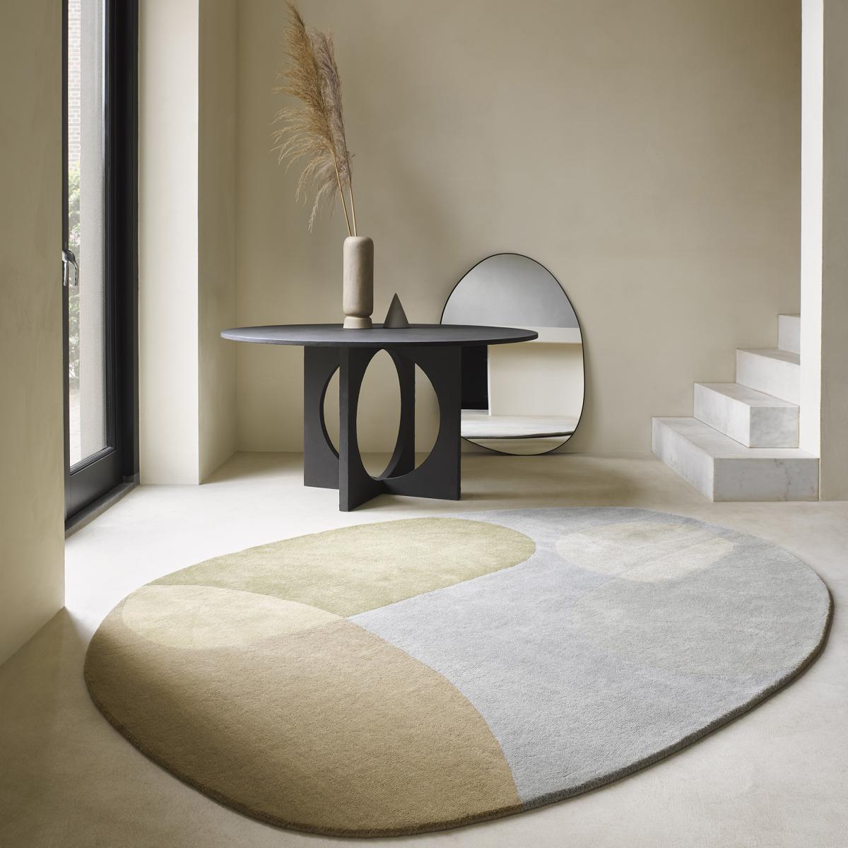 Tapis salon et chambre fait à la main en laine motif abstrait MILLER — vue 3