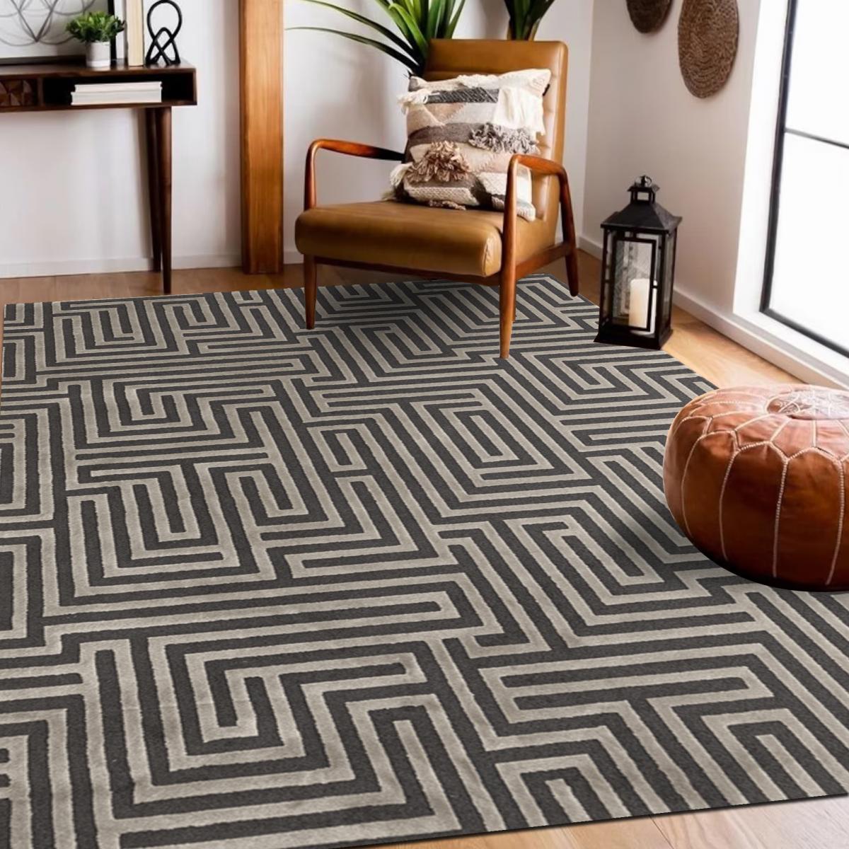 Tapis salon et chambre tissé motif géométrique MIRAGE — vue 3