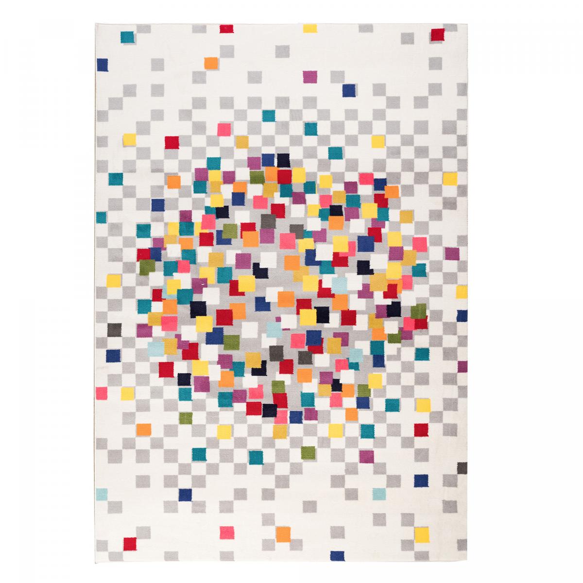 Tapis chambre tissé motif géométrique EFFACT