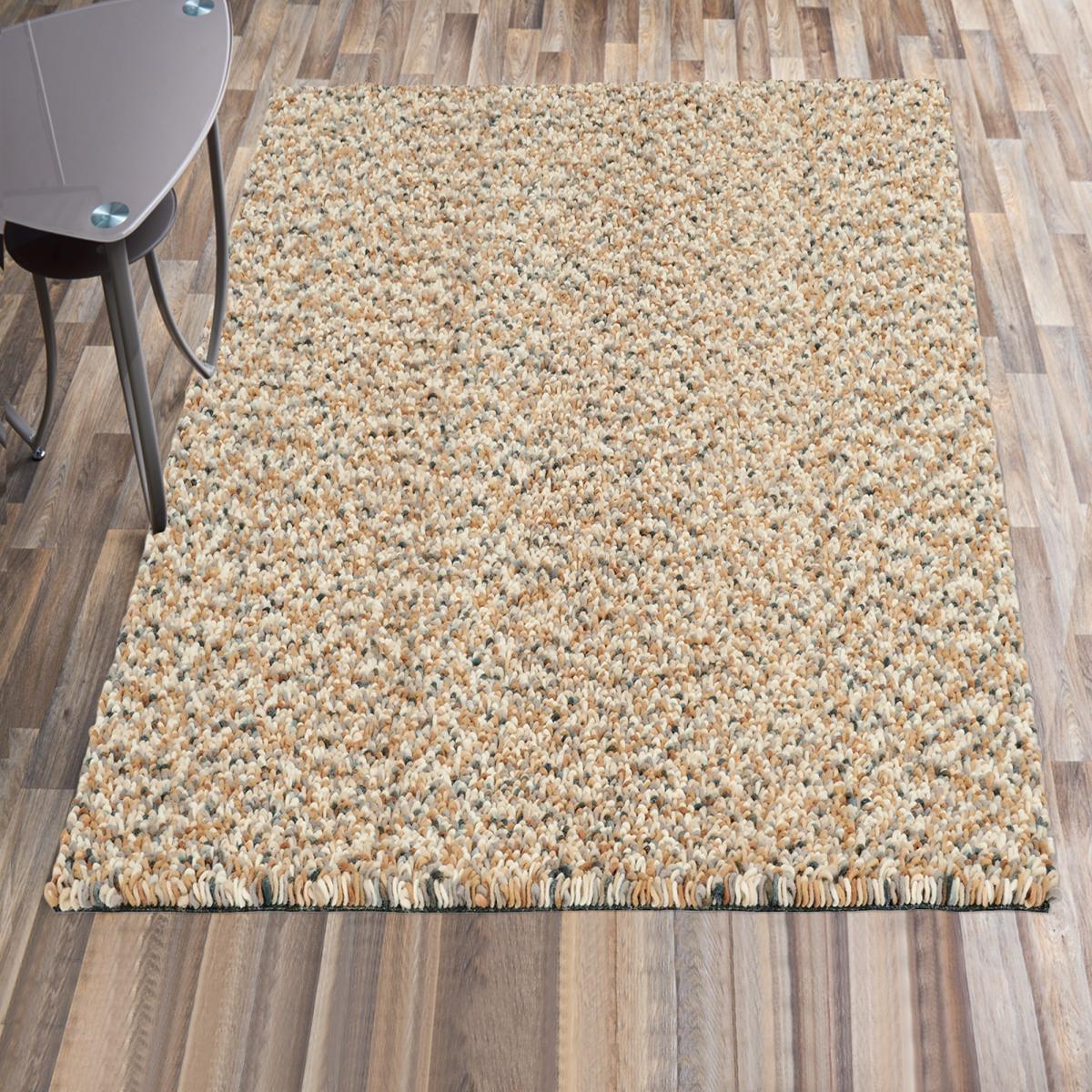 Tapis longs poils shaggy tissé en laine motif faux uni BOUCLEN — vue 3