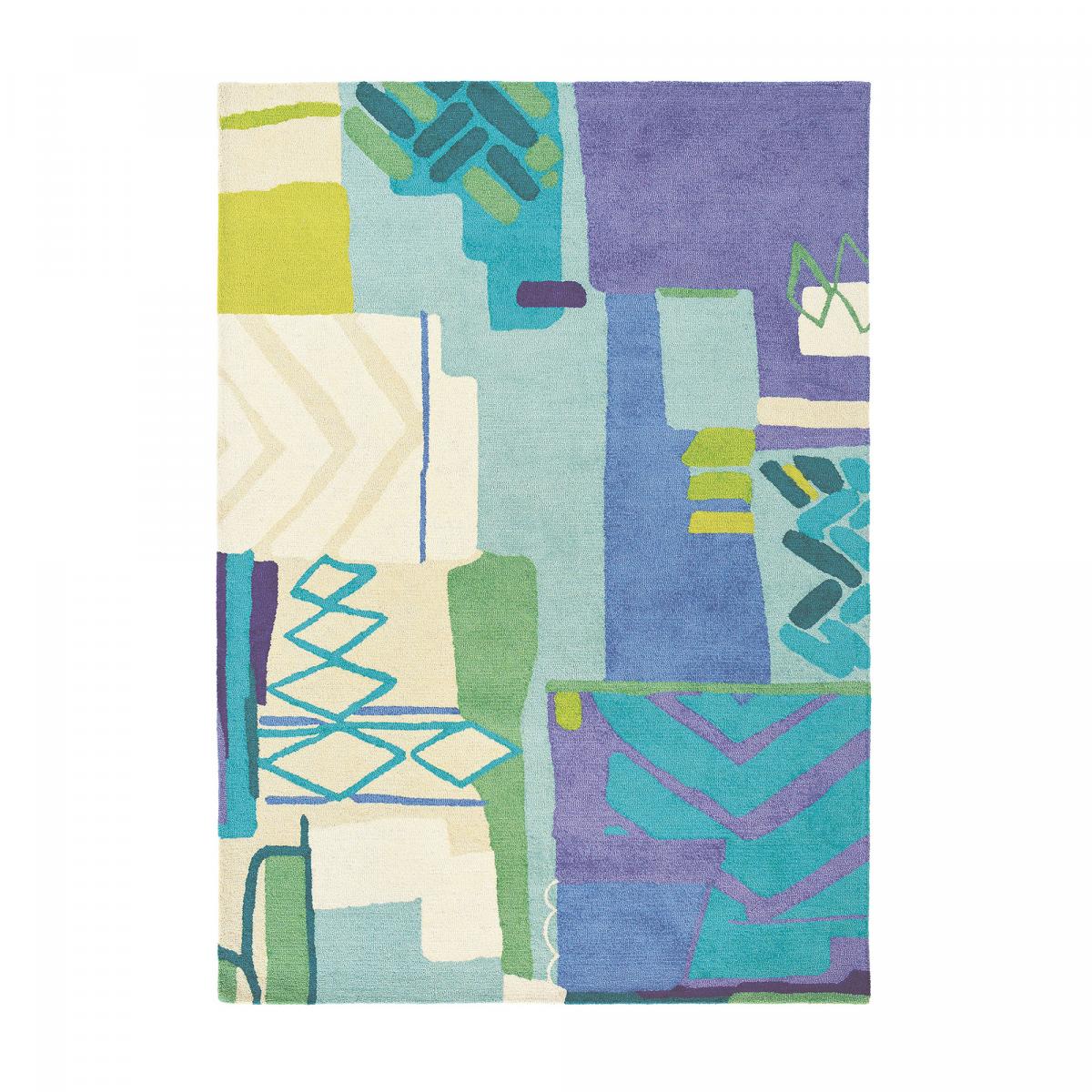 Tapis salon et chambre fait à la main en laine motif abstrait ATLAS