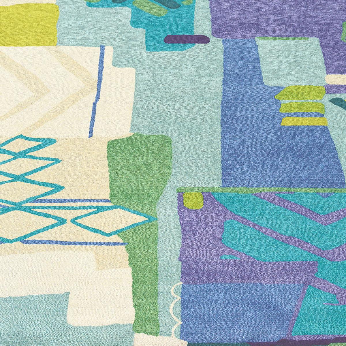 Tapis salon et chambre fait à la main en laine motif abstrait ATLAS — vue 5