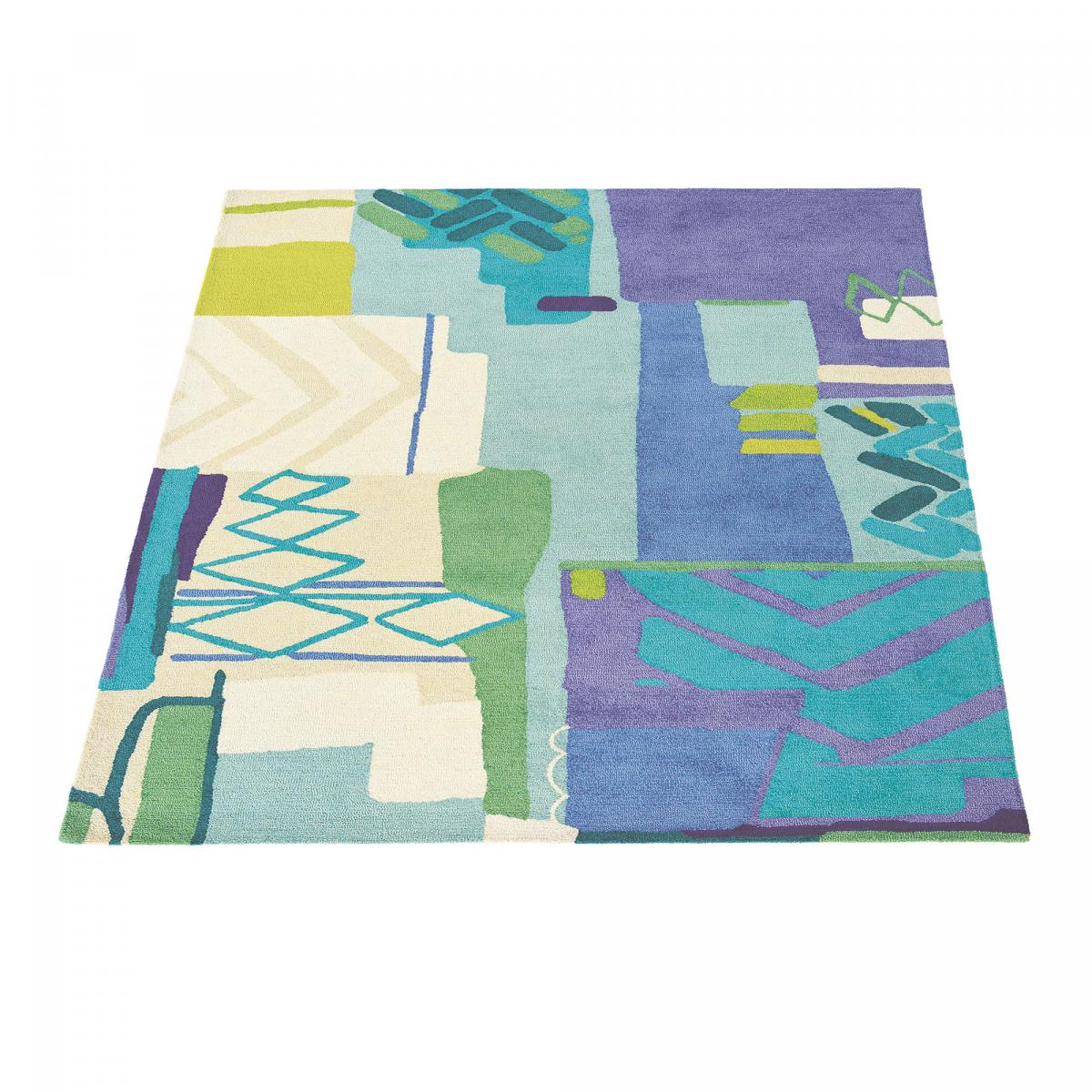 Tapis salon et chambre fait à la main en laine motif abstrait ATLAS — vue 4