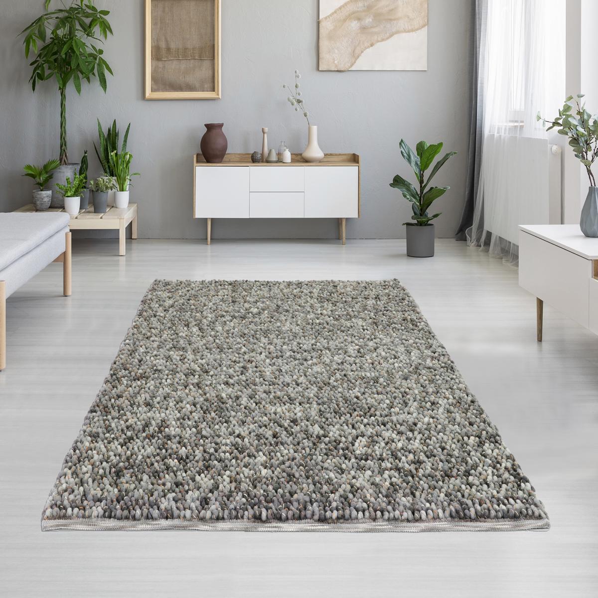 Tapis salon et chambre tissé en laine motif uni COBLE — vue 3