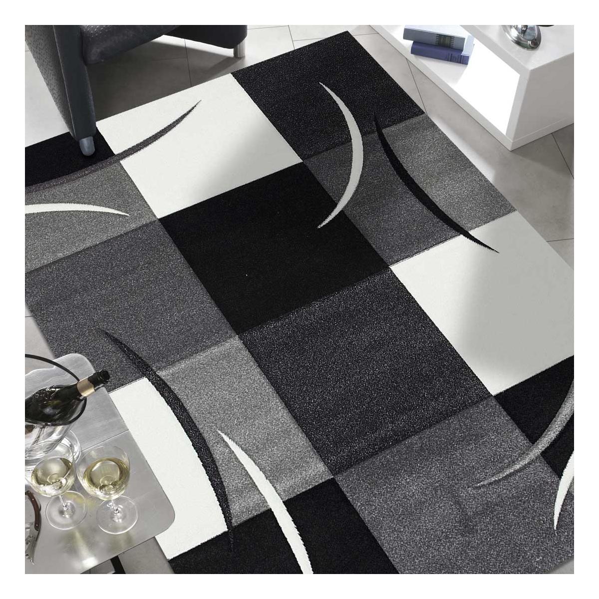 Tapis salon et chambre tissé motif géométrique ABSTRATA — vue 3