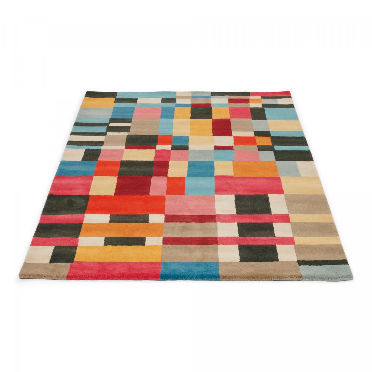 Tapis salon et chambre tissé en laine motif géométrique DOMINO — vue 4