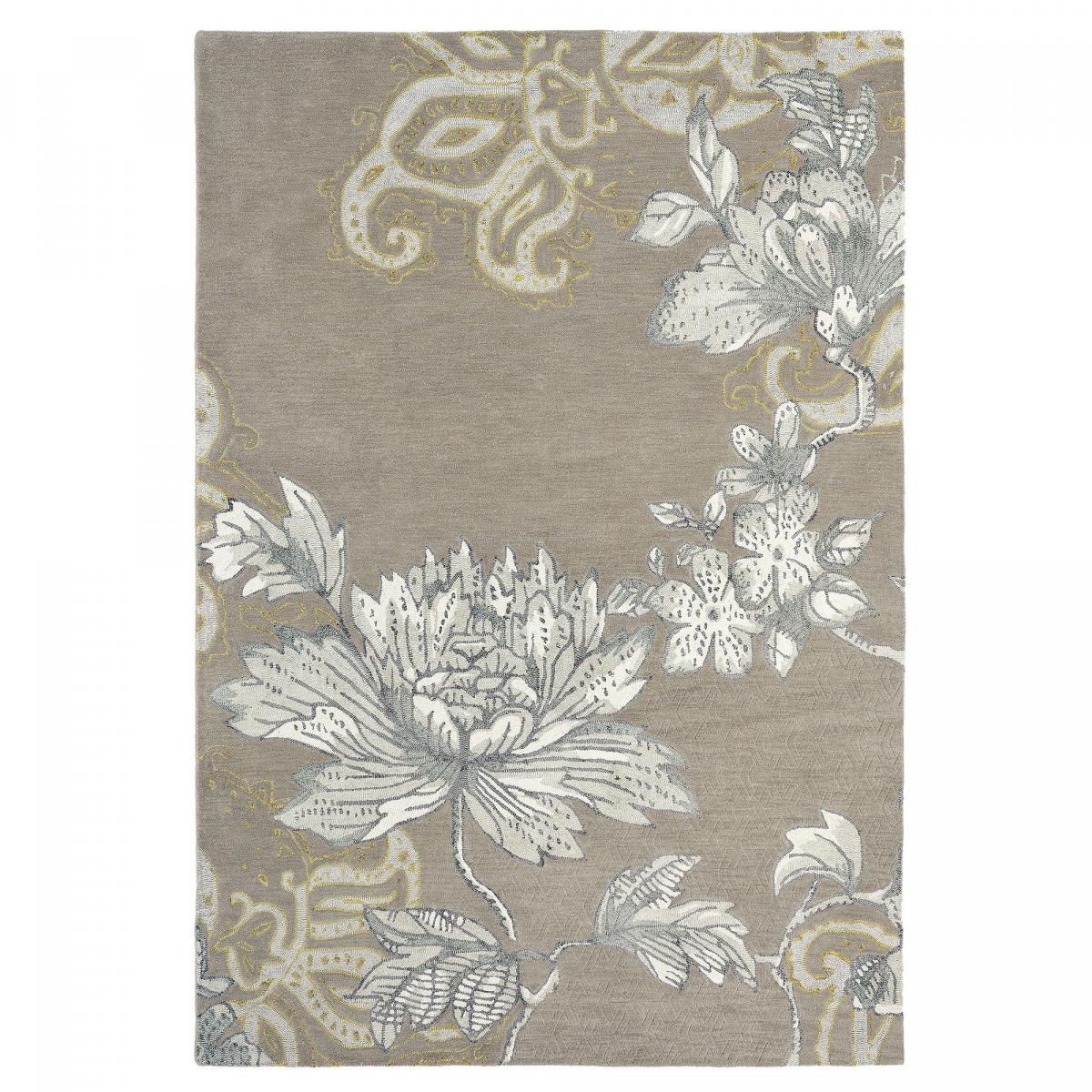 Tapis salon et chambre fait à la main en laine motif floral FABLED