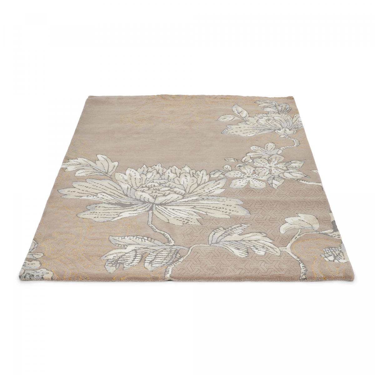 Tapis salon et chambre fait à la main en laine motif floral FABLED — vue 6