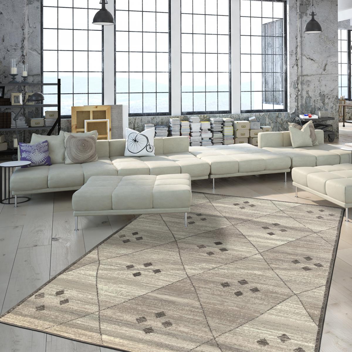 Tapis Chambre tissé motif berbère LYN1 FEZA — vue 3