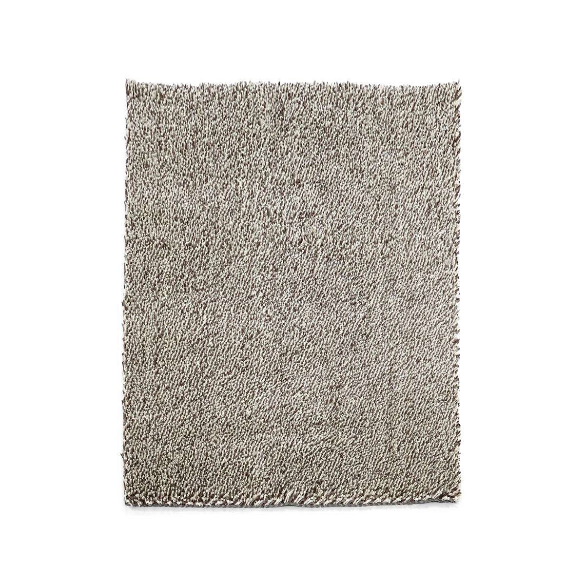Tapis longs poils shaggy tissé en laine motif uni GRAVELA