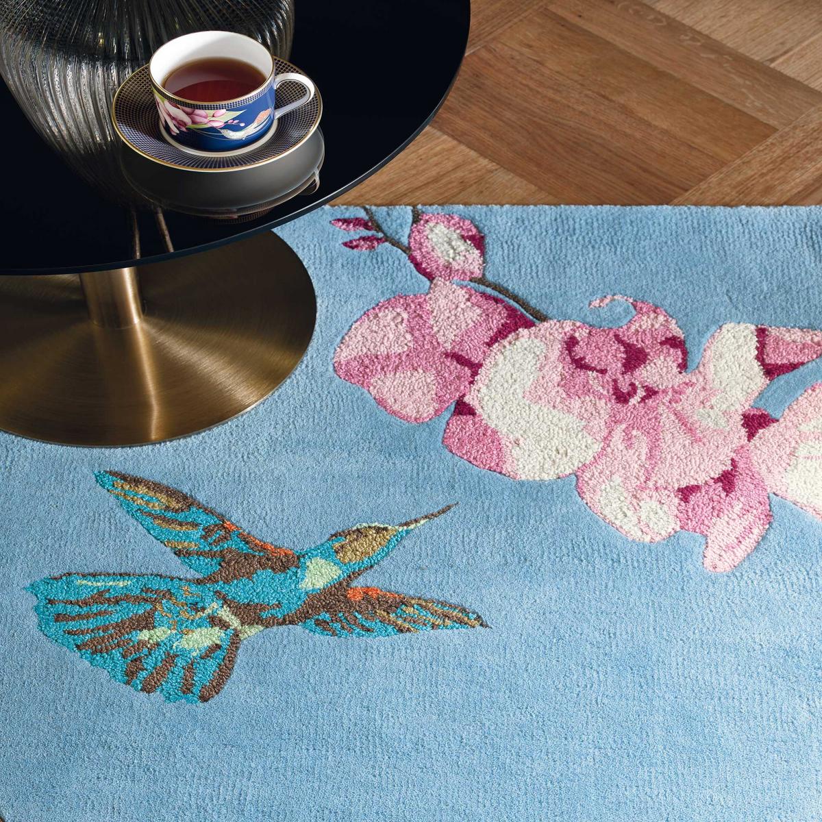 Tapis salon et chambre fait à la main en laine motif floral — vue 6