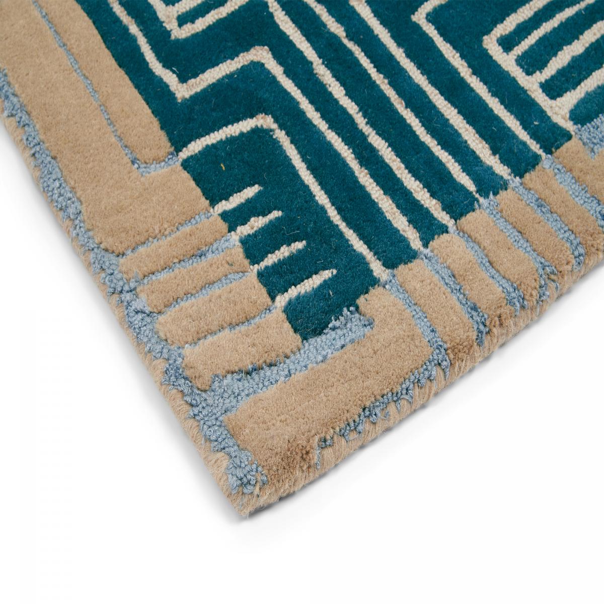 Tapis salon et chambre KINMO, fait à la main motif géométrique — vue 4