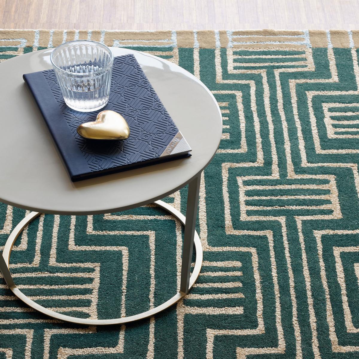 Tapis salon et chambre KINMO, fait à la main motif géométrique — vue 6