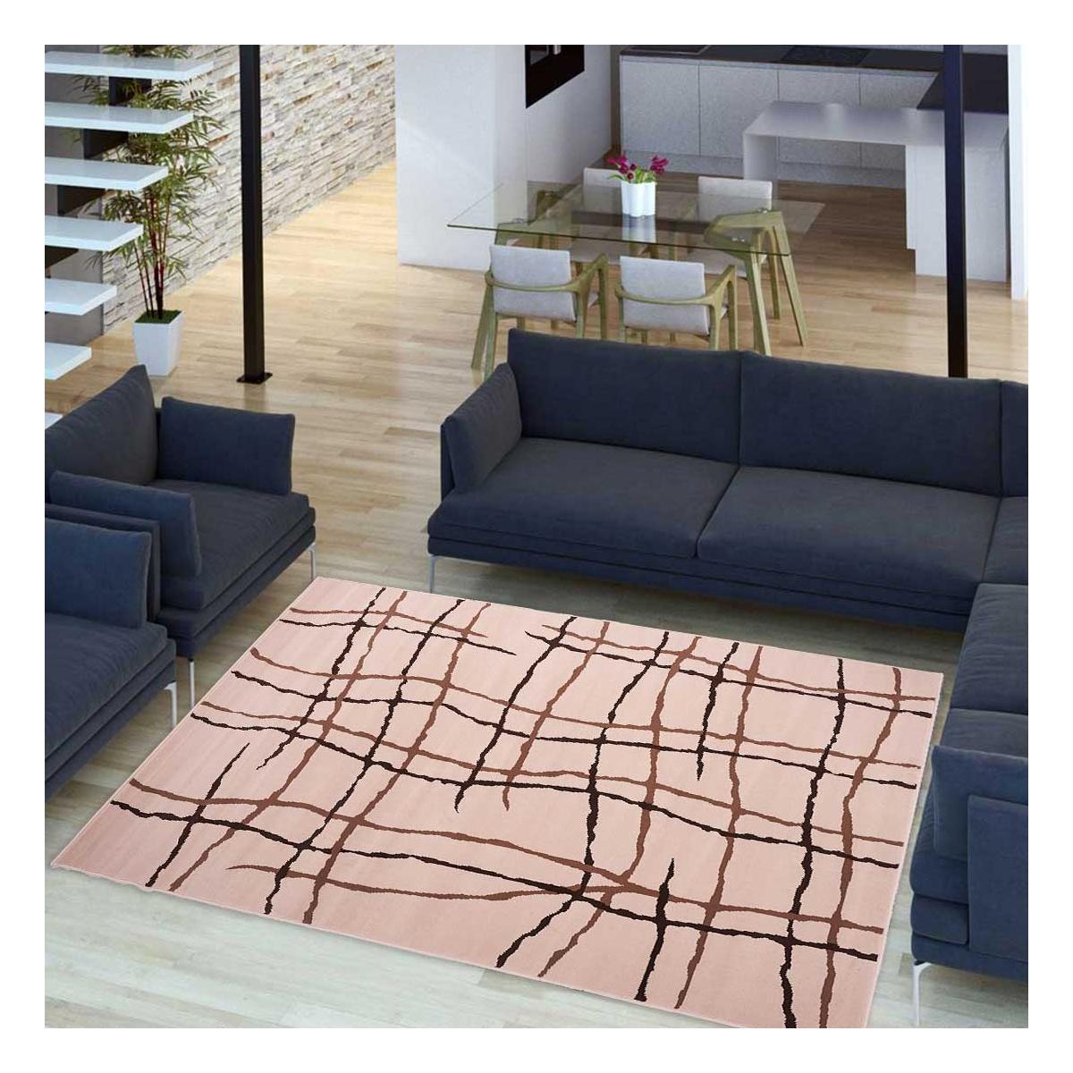 Tapis chambre tissé motif abstrait LYN1 MALMO — vue 6