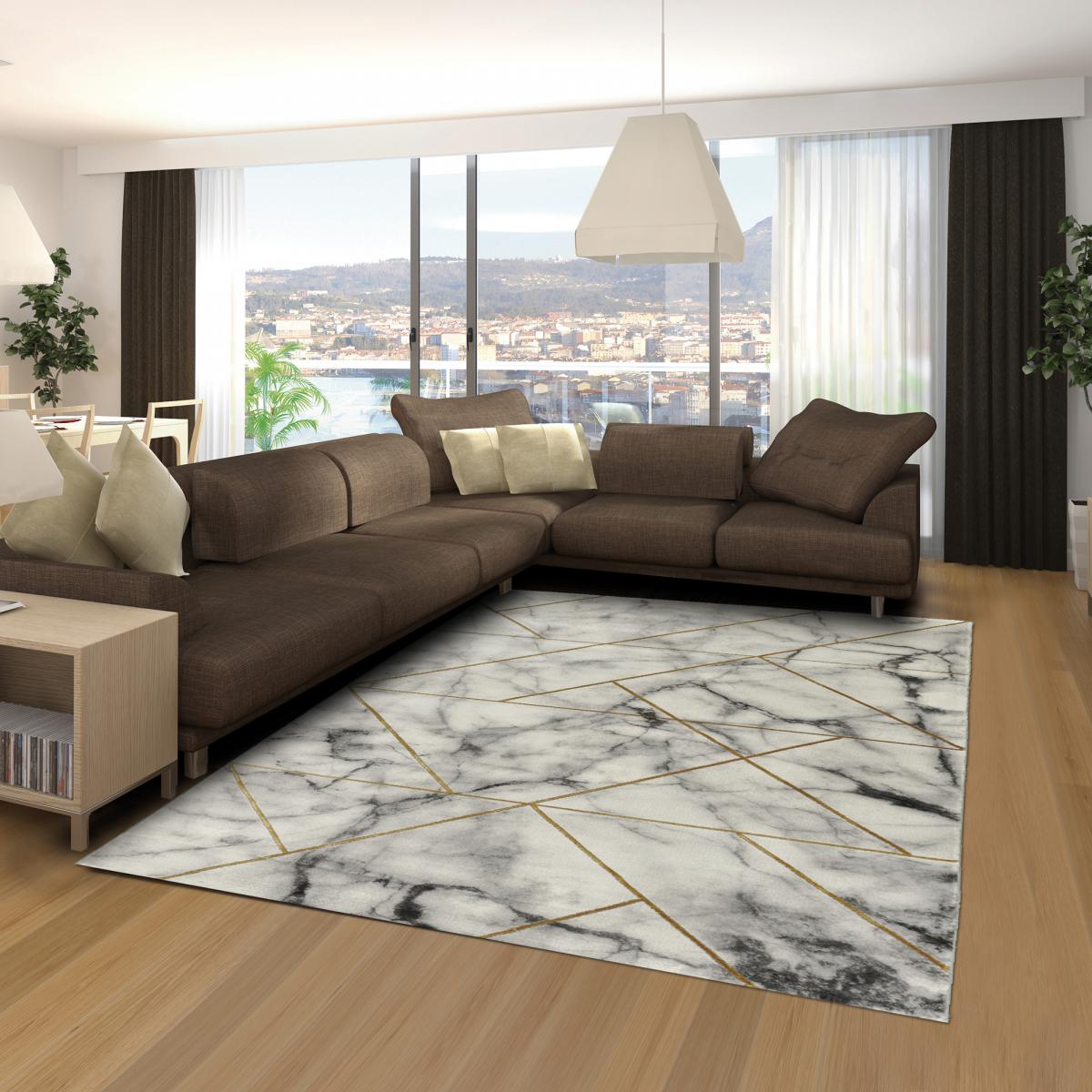 Tapis salon et chambre tissé motif abstrait MARBLI — vue 3