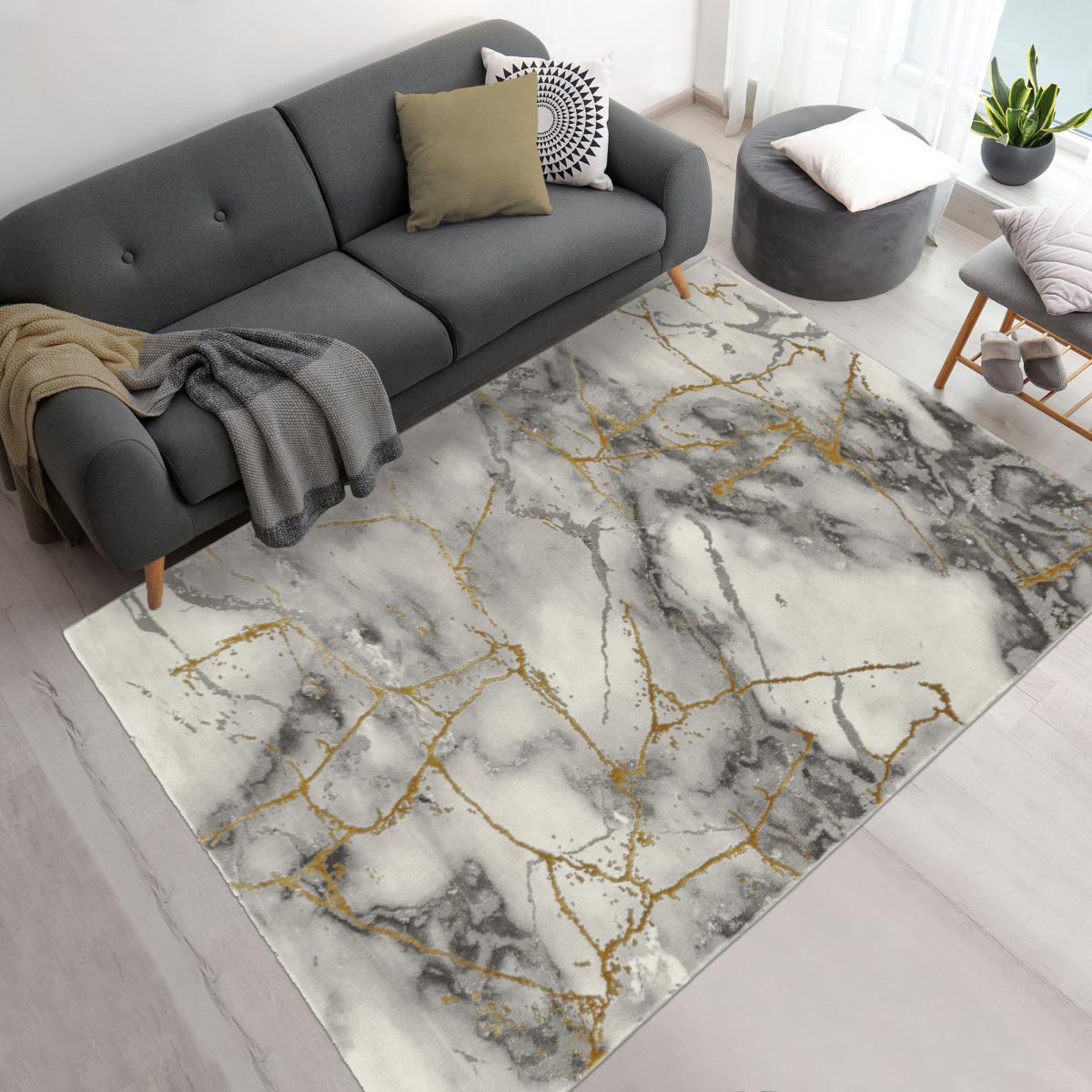 Tapis Chambre tissé motif abstrait MARBAL — vue 3