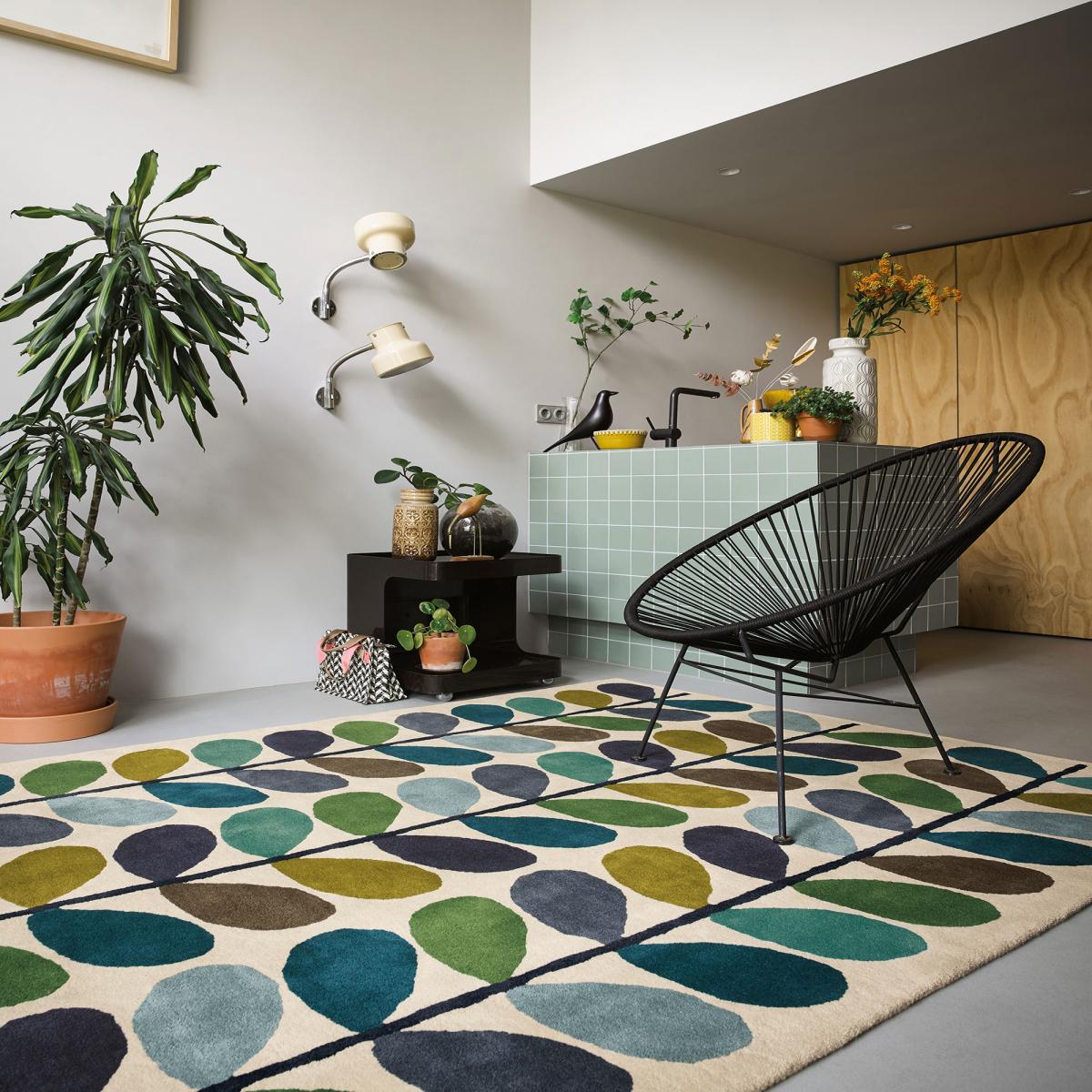 Tapis salon et chambre fait à la main en laine motif seventies MULTEM — vue 3
