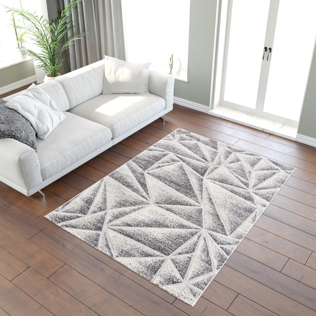 Tapis salon et chambre tissé motif géométrique ORI — vue 3