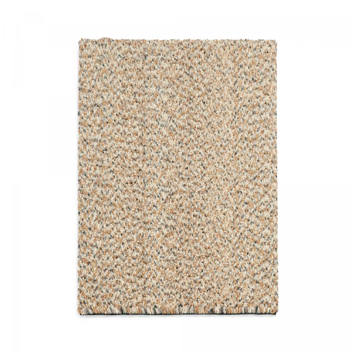 Tapis longs poils shaggy tissé en laine motif faux uni BOUCLEN
