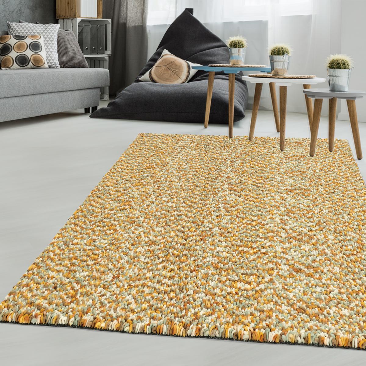 Tapis longs poils shaggy tissé en laine motif faux uni BOUCLEN — vue 3