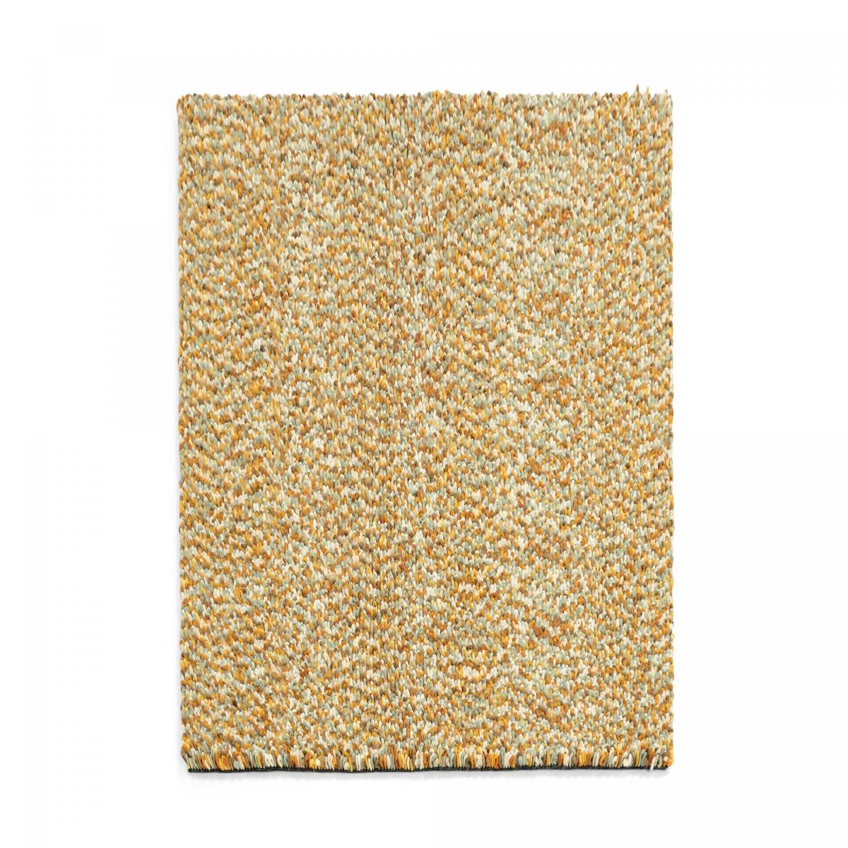 Tapis longs poils shaggy tissé en laine motif faux uni BOUCLEN