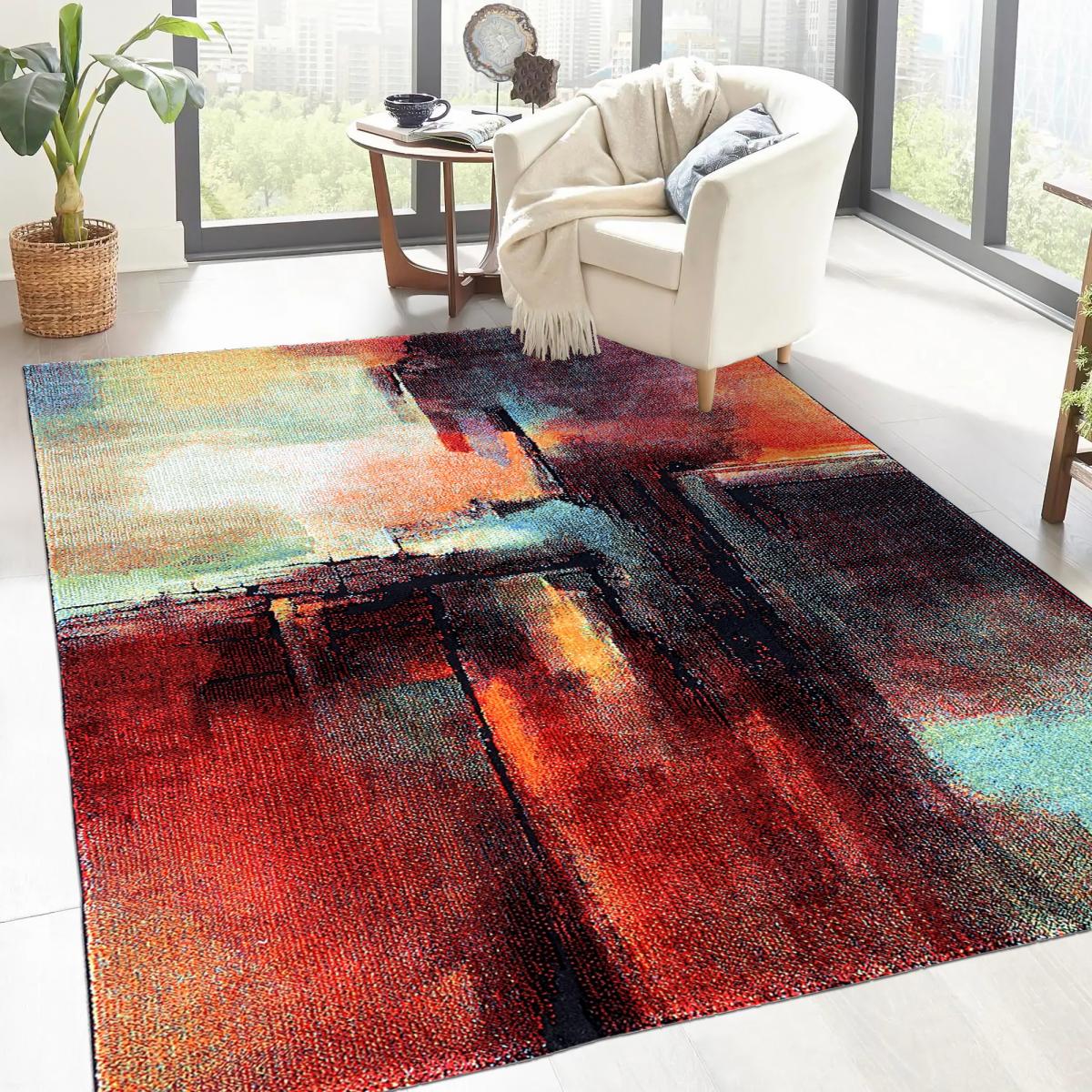 Tapis chambre tissé motif abstrait TABOR — vue 3