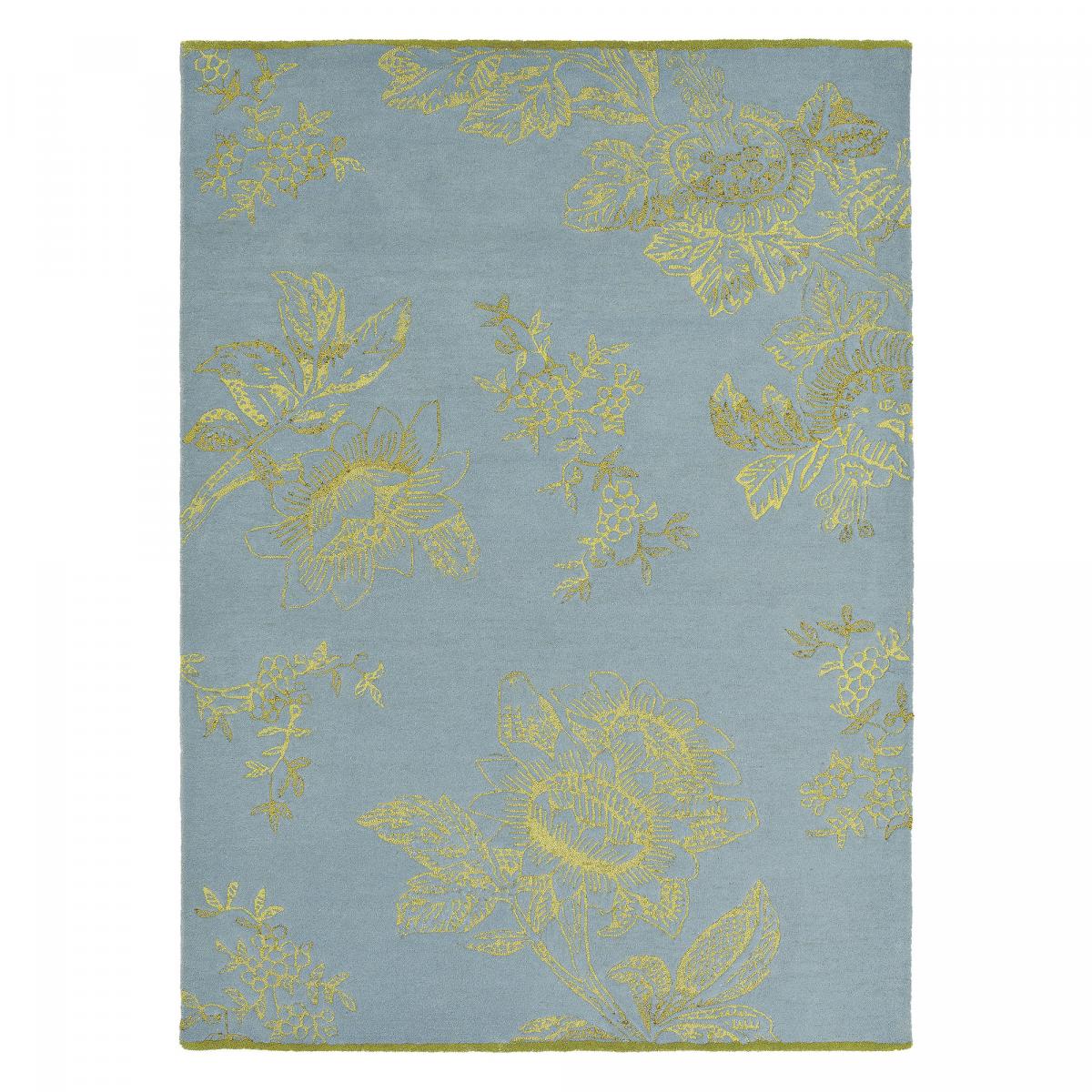 Tapis salon et chambre fait à la main en laine motif floral TONQUIN