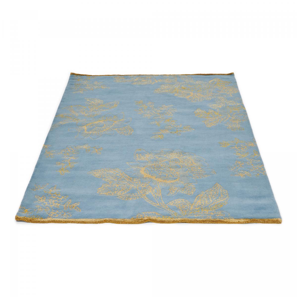 Tapis salon et chambre fait à la main en laine motif floral TONQUIN — vue 4