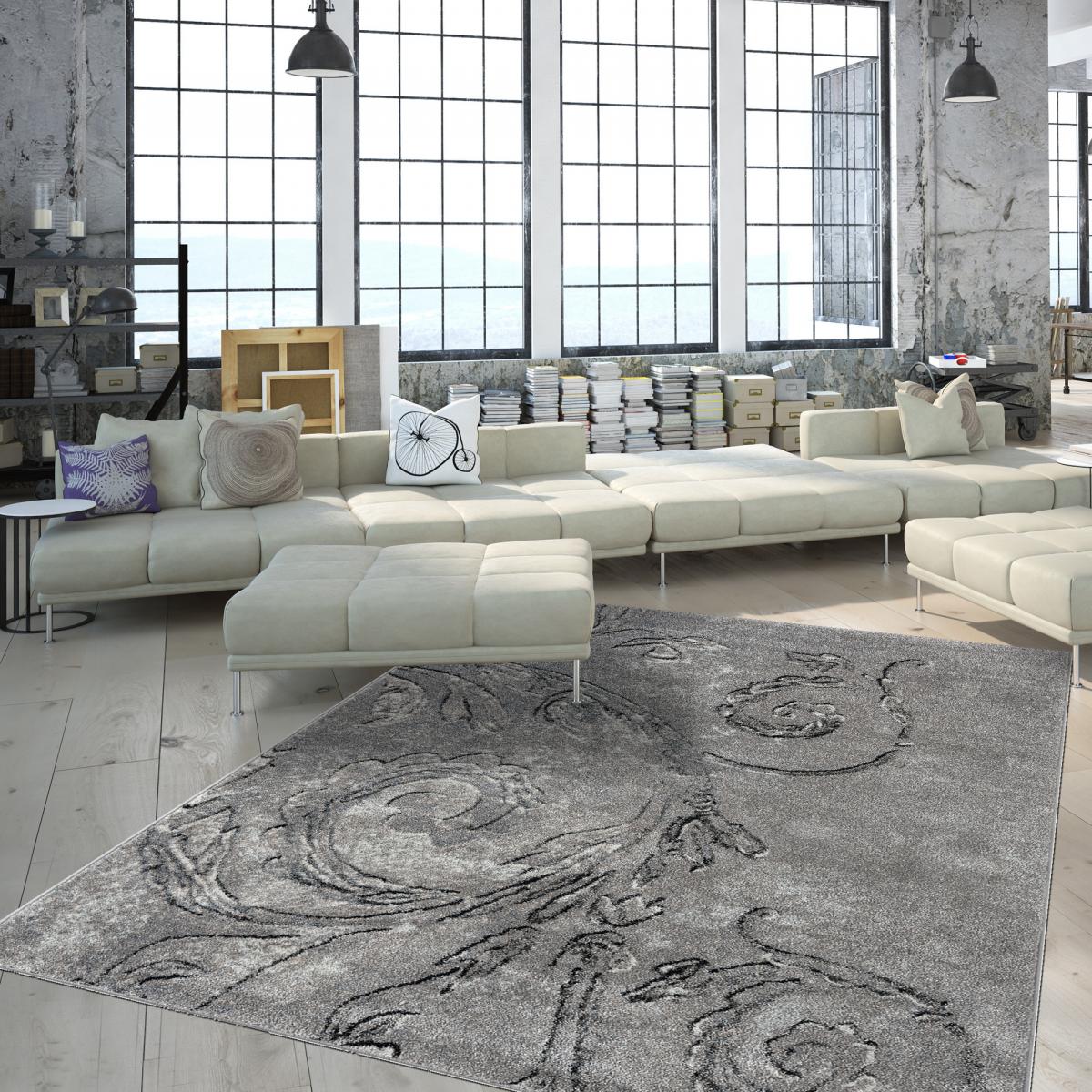 Tapis salon et chambre tissé motif baroque MUMBA D — vue 6