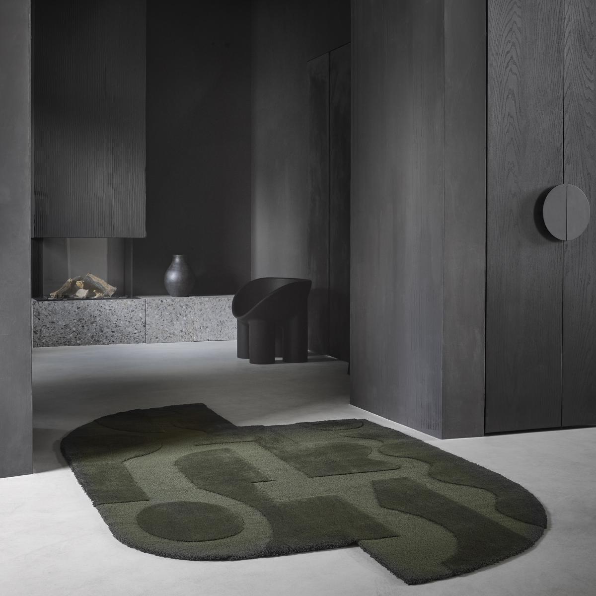 Tapis salon et chambre tufté en laine motif géométrique MURAL SHA — vue 3