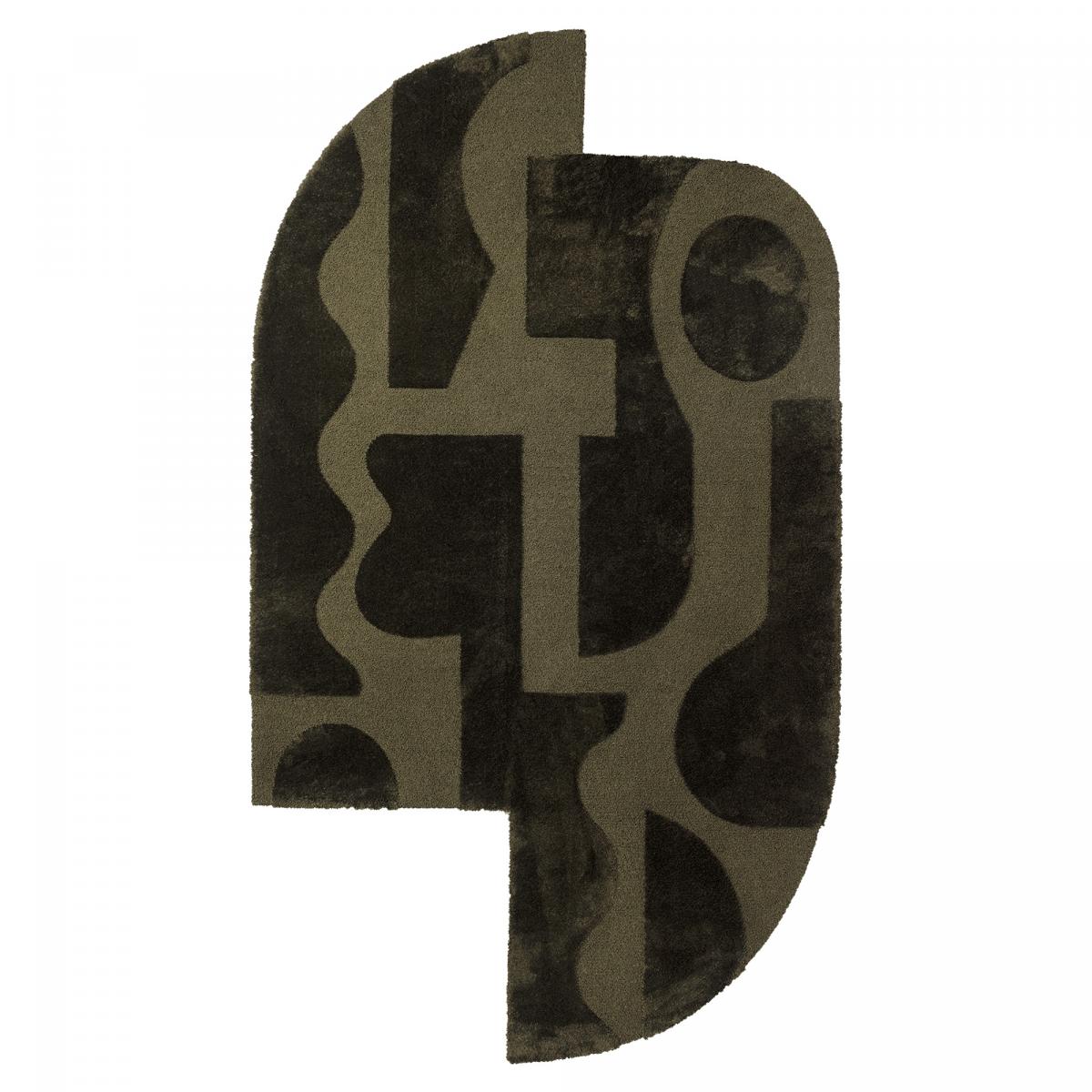 Tapis salon et chambre tufté en laine motif géométrique MURAL SHA