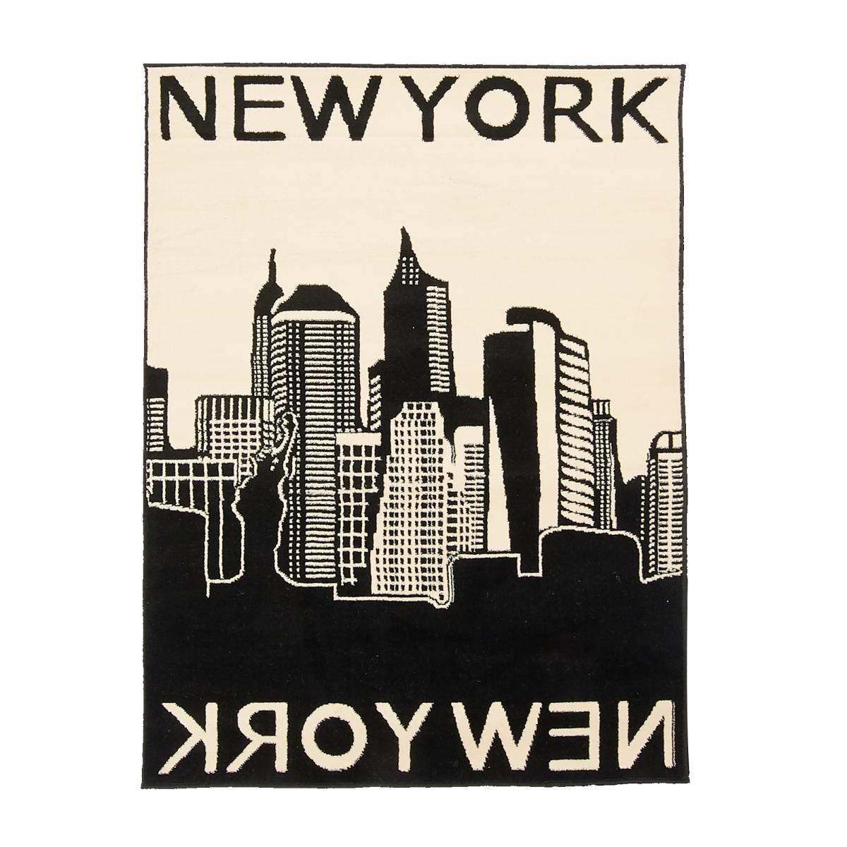 Tapis salon et chambre tissé motif fresque NEW YORK CITY