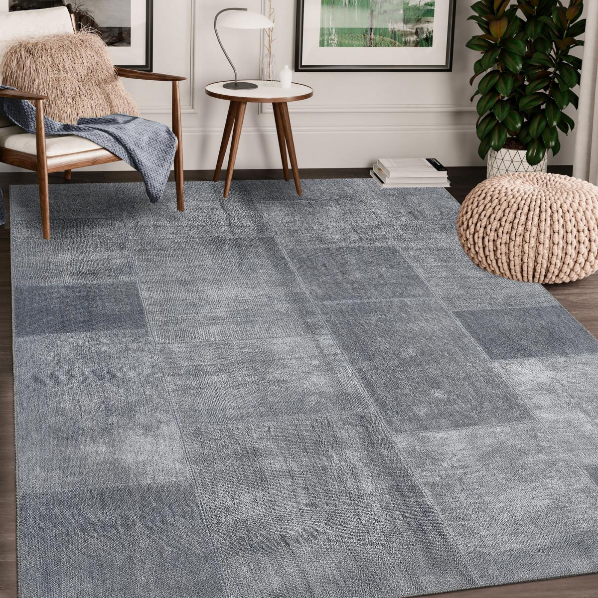 Tapis salon et chambre tissé motif faux uni NIKAL — vue 3