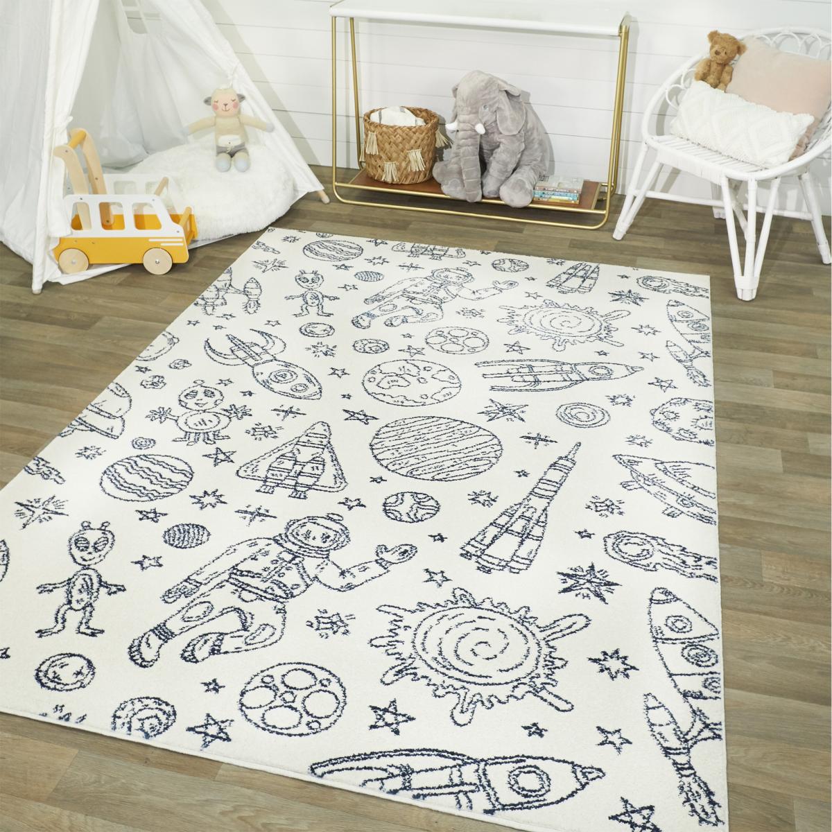 Tapis salon et chambre tissé motif géométrique NOURNA 3 — vue 3