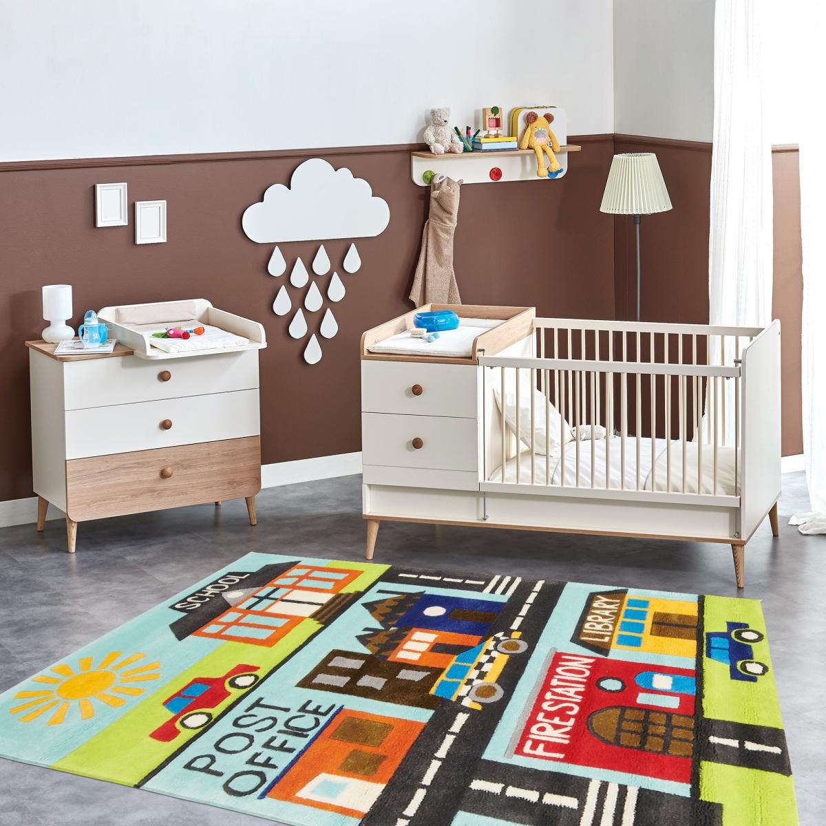 Tapis enfant fait main motif fresque NOSTRADOU — vue 3